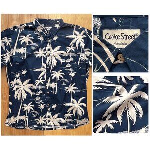 COOKE STREET HONOLULU PALM TREE Men’s Cotton Button Down Hawaiian Shirt sz 2XL